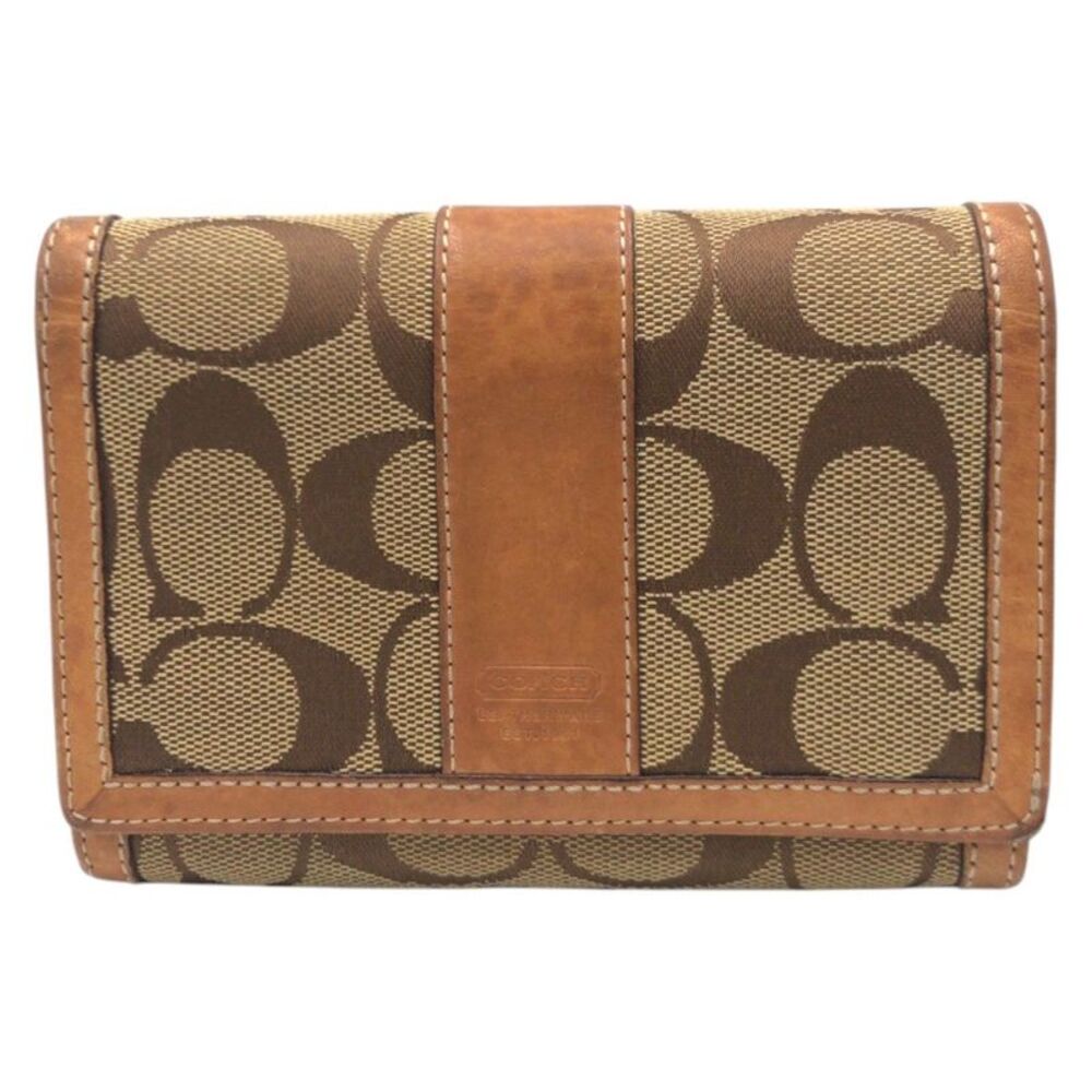 COACH Signature Canvas Leather Wallet